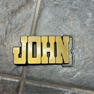 Vintage brass John personalized name belt buckle